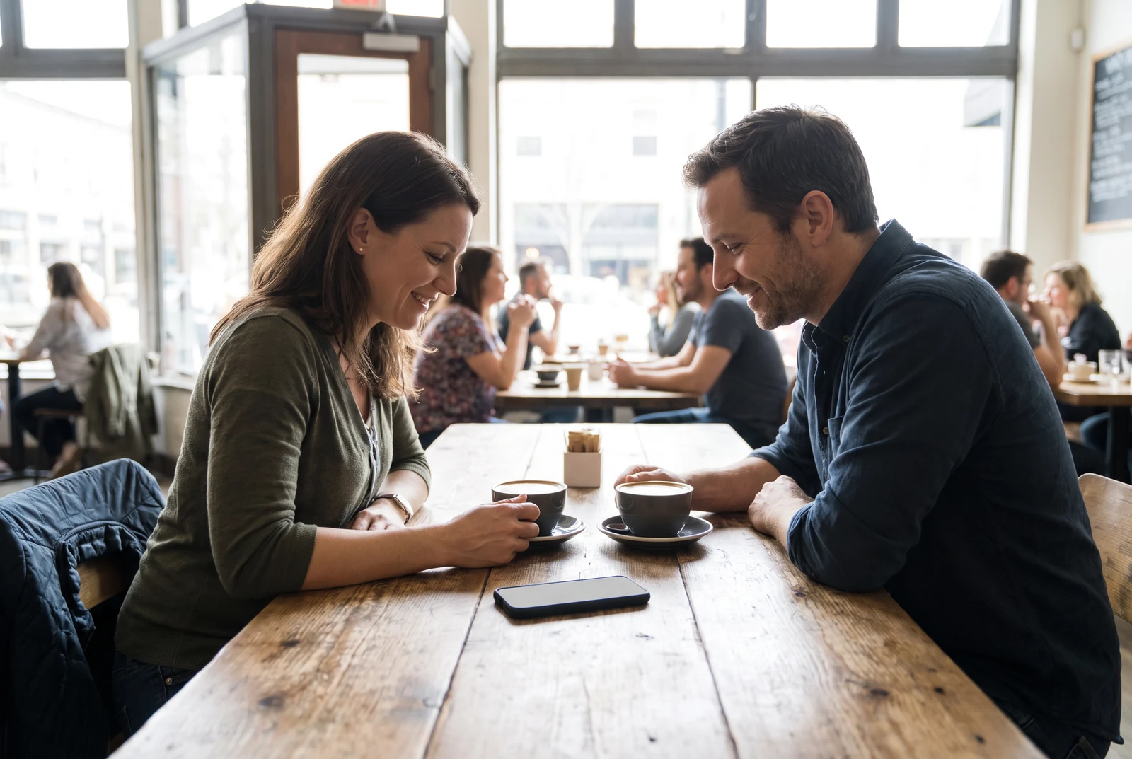 A phone and written planning materials